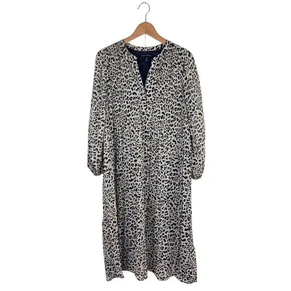 Banana Republic Pleated Midi Dress in Cheetah Print - Picture 2 of 6